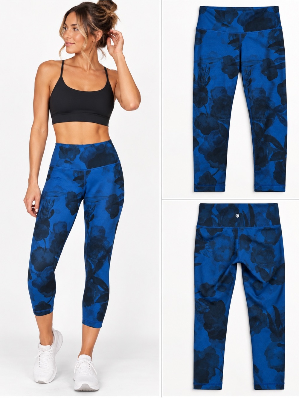 Lululemon Wunder Under Crop II Full-On Luxtreme Jumbo Inky Floral Size 4